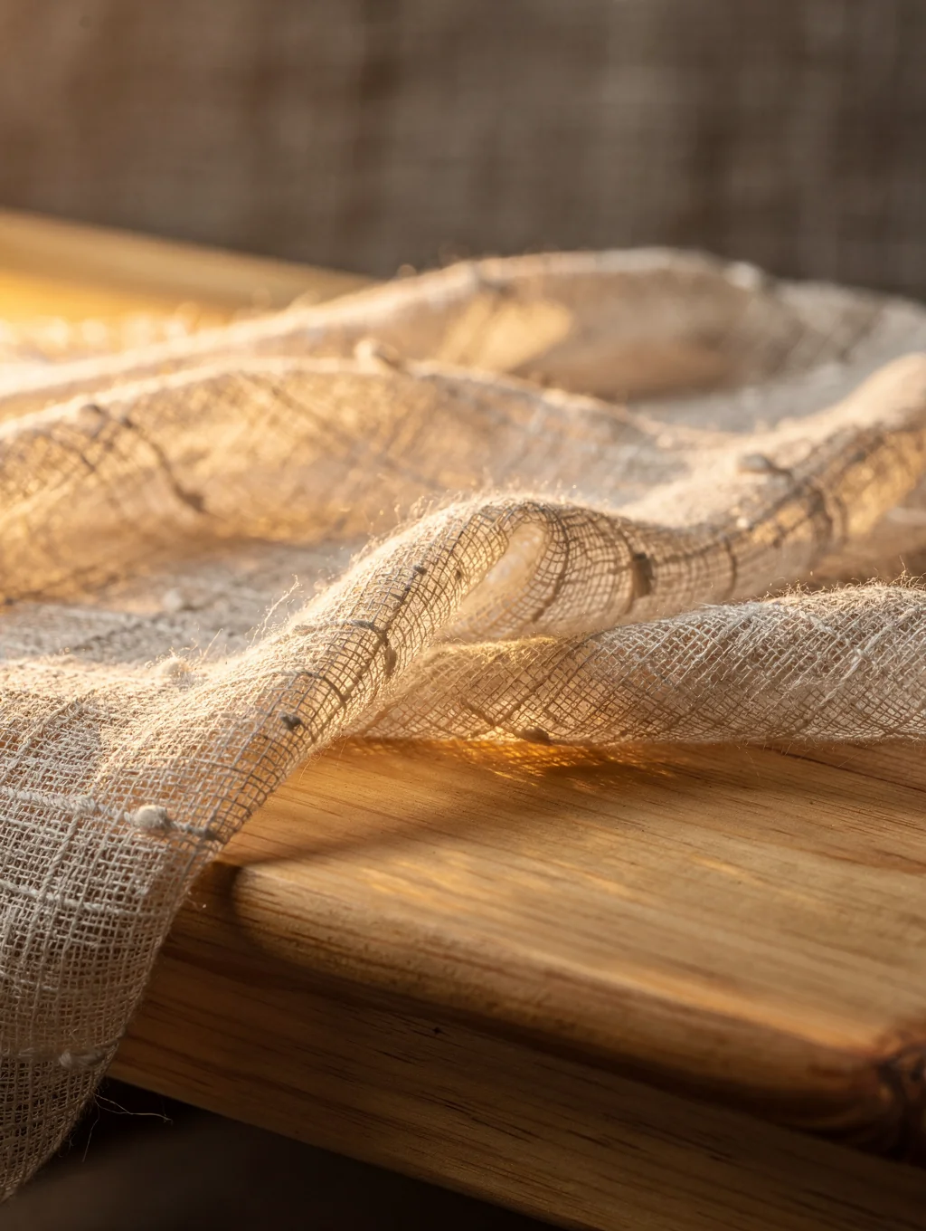 Fine tailoring and textured fabric drape in natural silk and wool